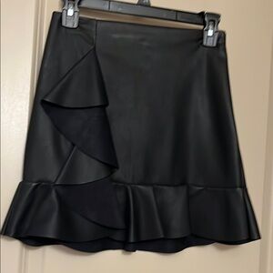 Express Black Mini A-Line Ruffled Skirt